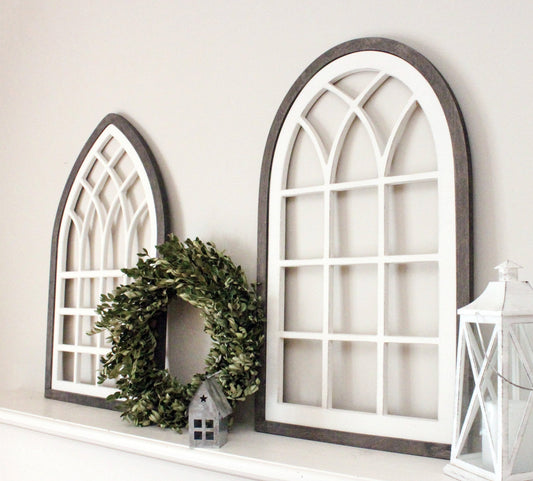 Farmhouse window arch, church window, 3 sizes, choose your own colors